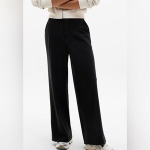 Athleta Pinnacle High Rise Pleated Trouser Pants Wide Leg Women's Size 0 Tall